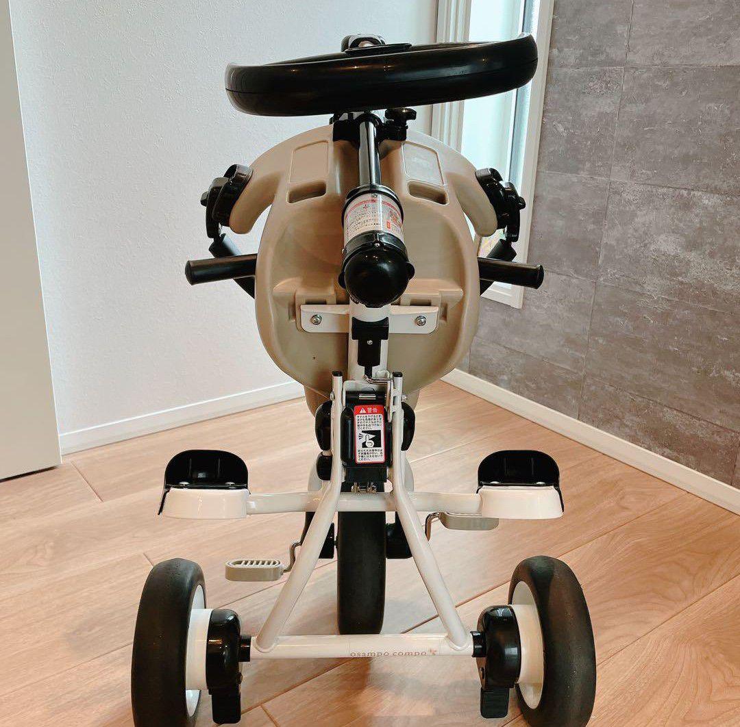 【美品】ides 折りたたみおさんぽ　コンポ ベージュ 折りたたみ三輪車