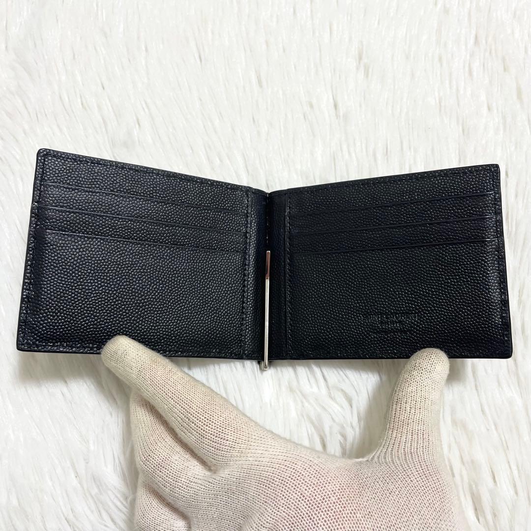 タムタム様　サンローランパリ　二つ折り　マネークリップ　キャビアスキン　ブラック