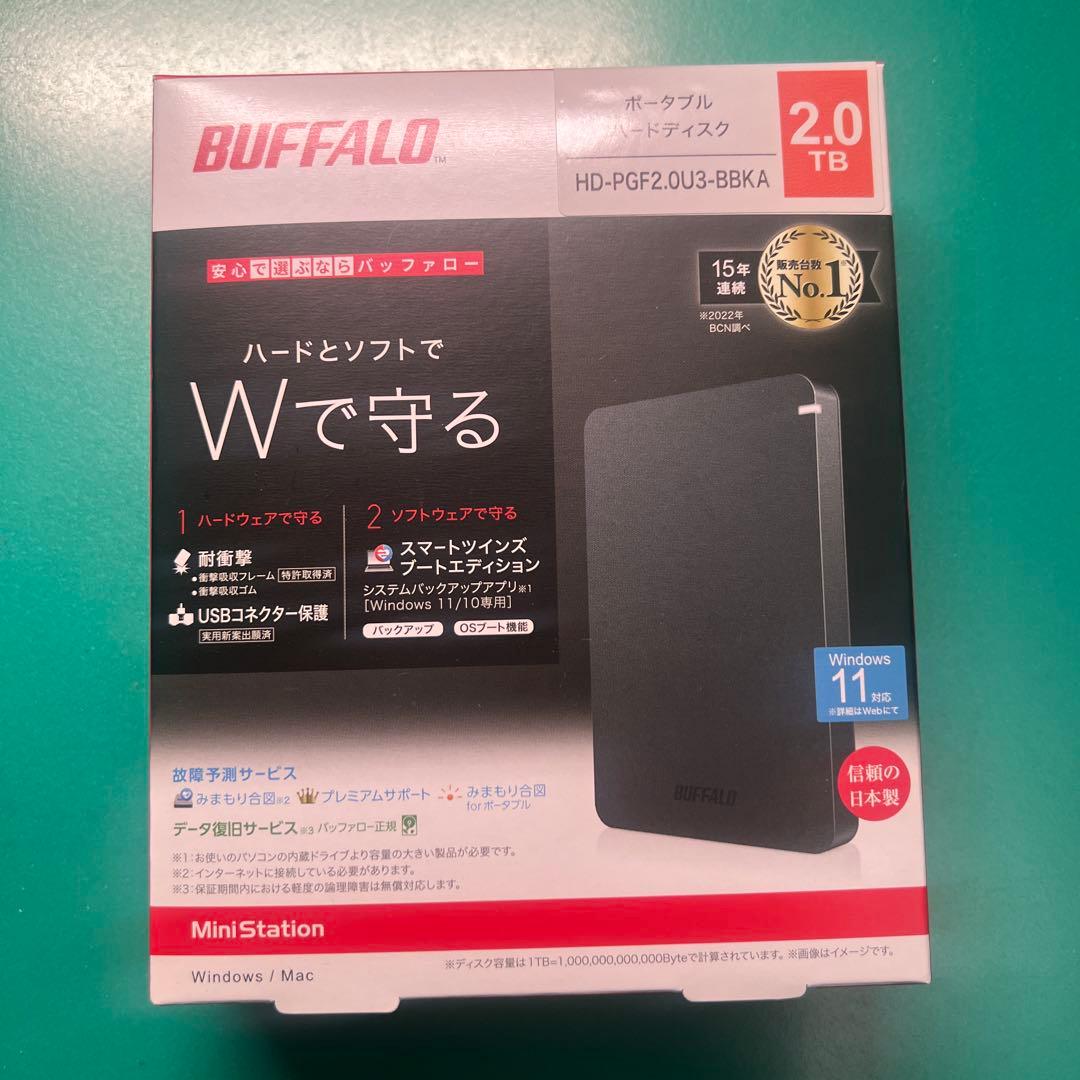 HD-PGF2.0U3-BBKA 外付けHDD [2TB /ポータブル型]