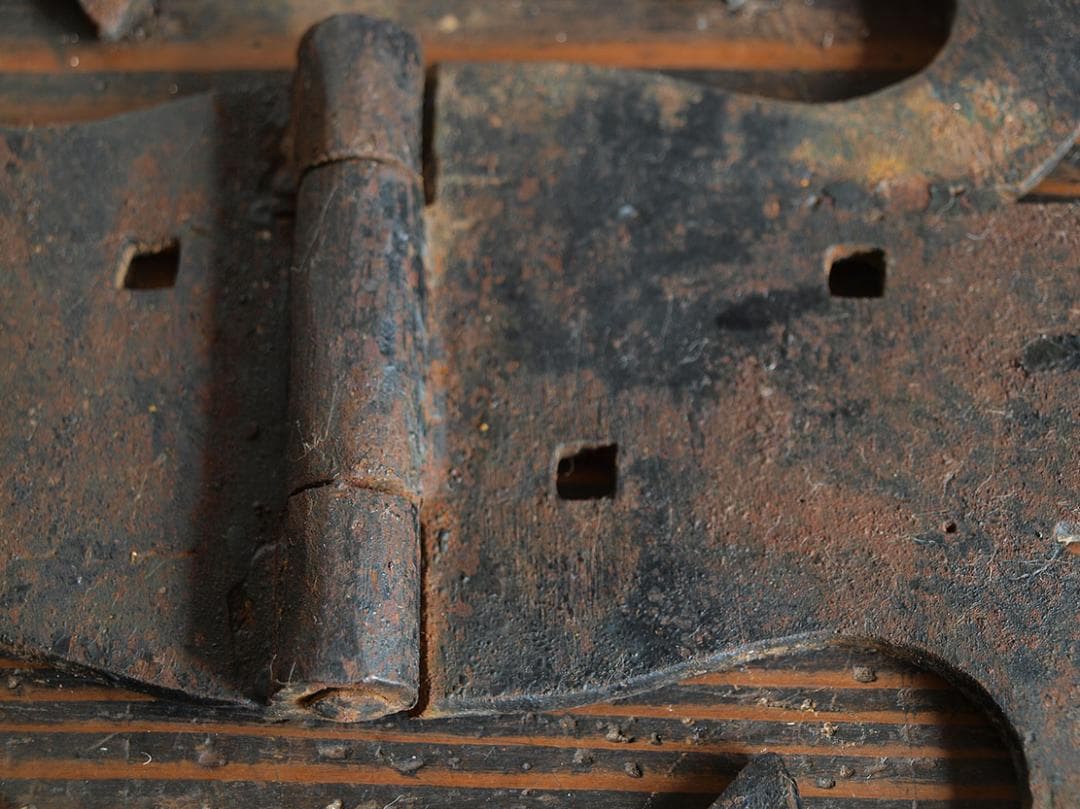 Heart_____錆びた鉄の古いちょうつがい 1組 39cm/J680