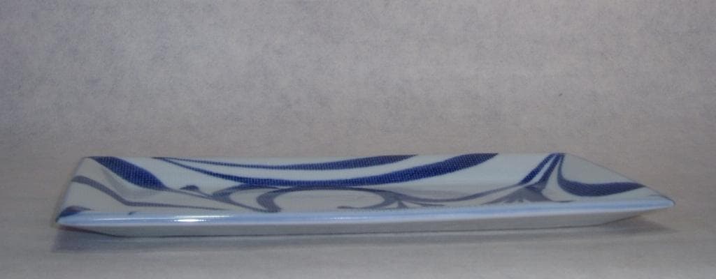 砥部焼「９寸長角布目皿（一つ唐草）」１枚【 送料確認用出品 】