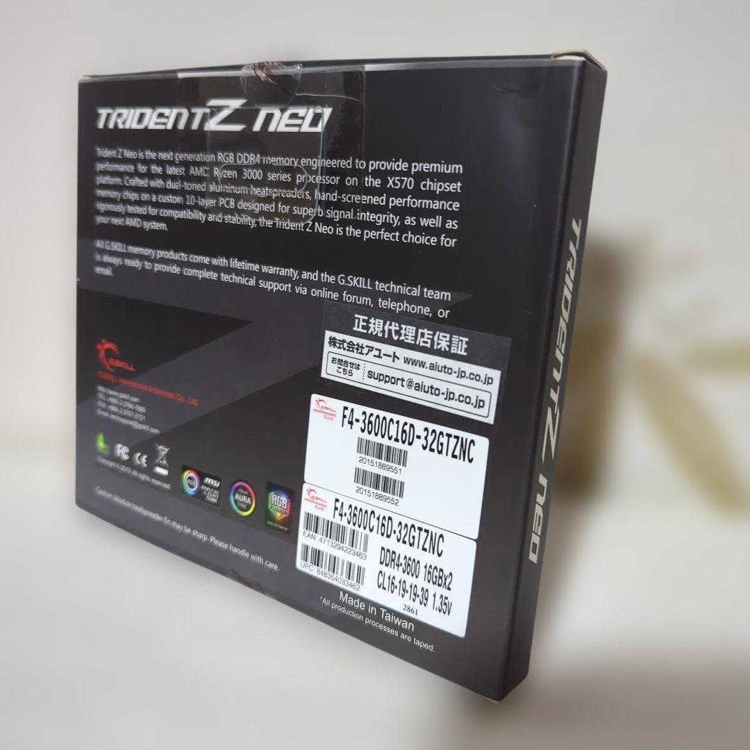 G.Skill F4-3600C16D-32GTZNC DDR4 16GB 2枚