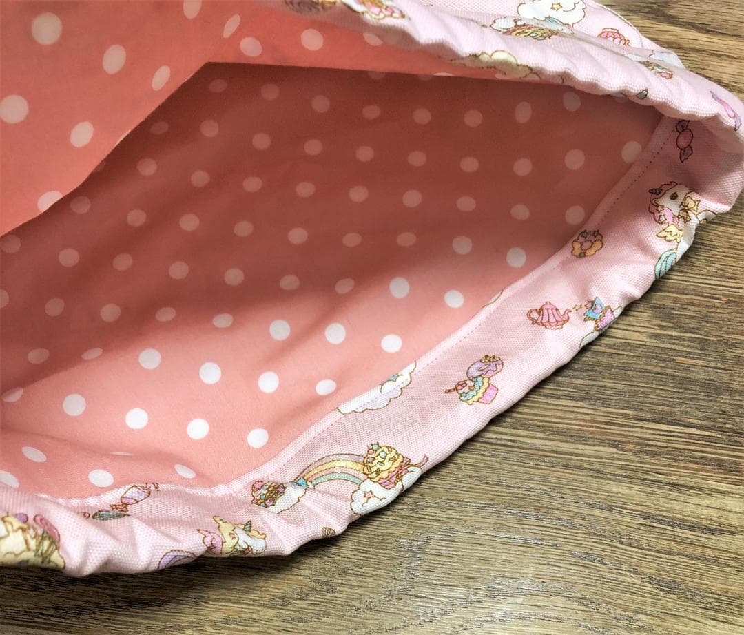 【オーダー品】お弁当袋　ユニコーン　ピンク　ストライプ　ラメ　色違い