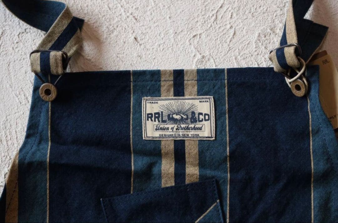 新品*RRL*インディゴ ストライプド ウーブン エプロン *ダブルアールエル