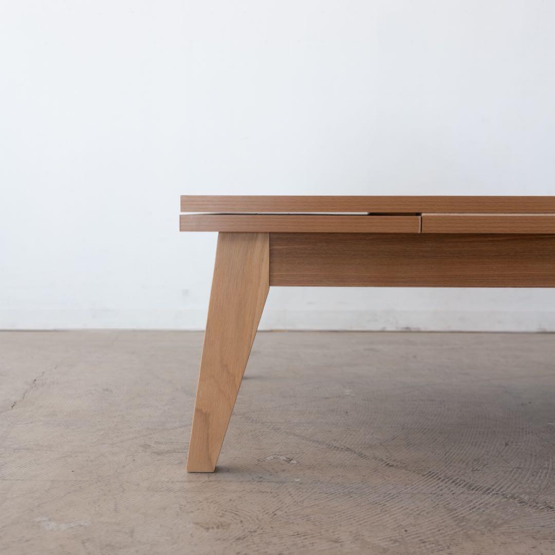 エクステンションテーブル　伸長式　アッシュ材突板