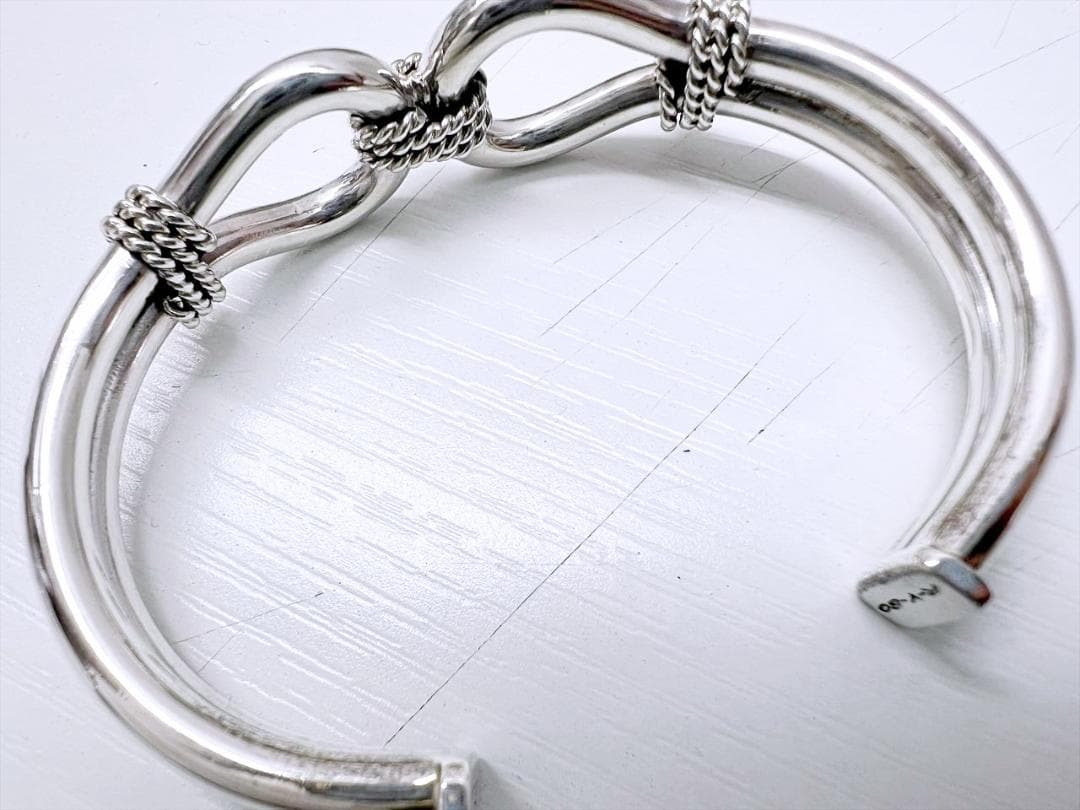 美品　スティーブアルビソ　ホースウィスパラー　バングル　925　4ｍｍ