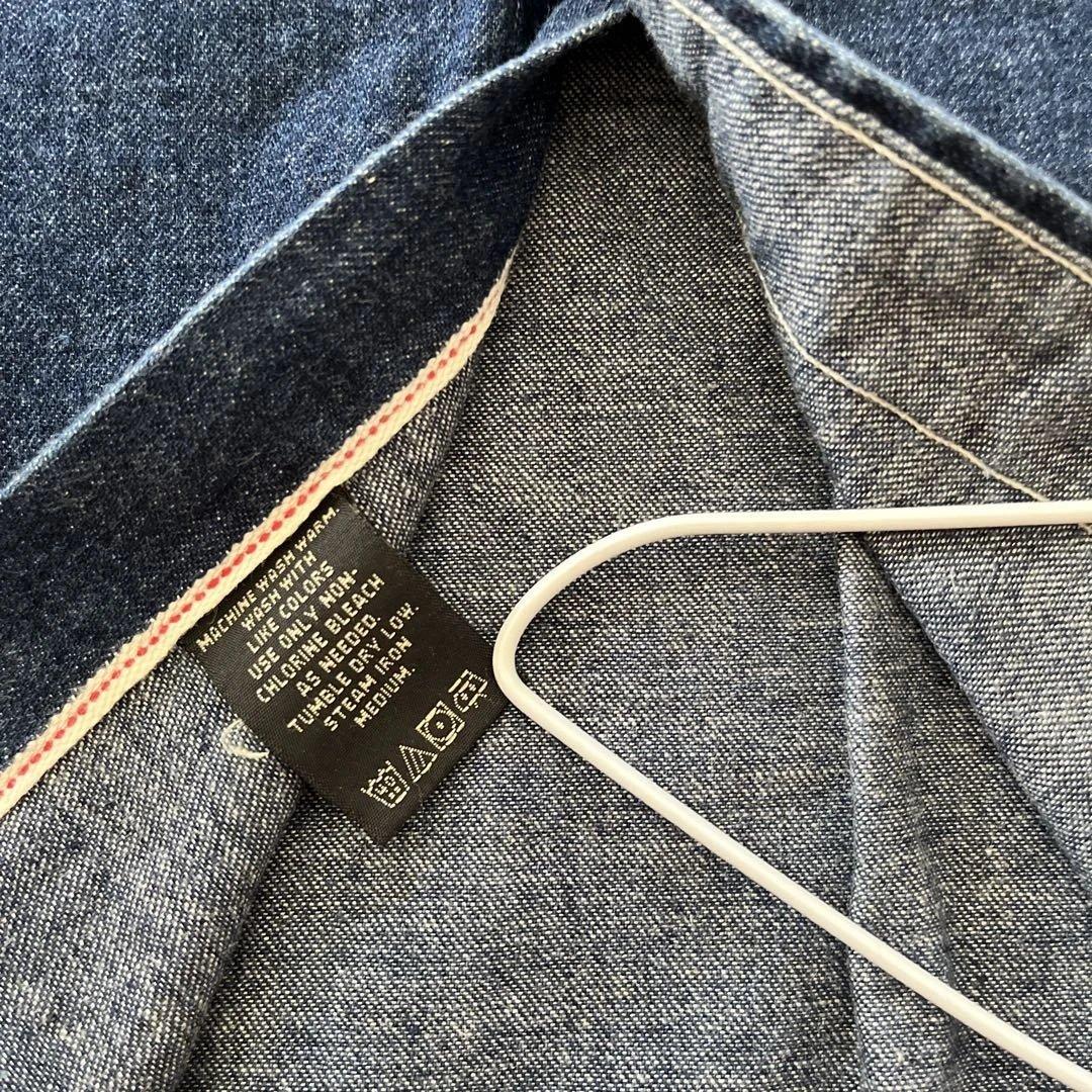 【美品】DOUBLE RL デニムシャツ　 インディゴシャツ 三つ星タグ　L