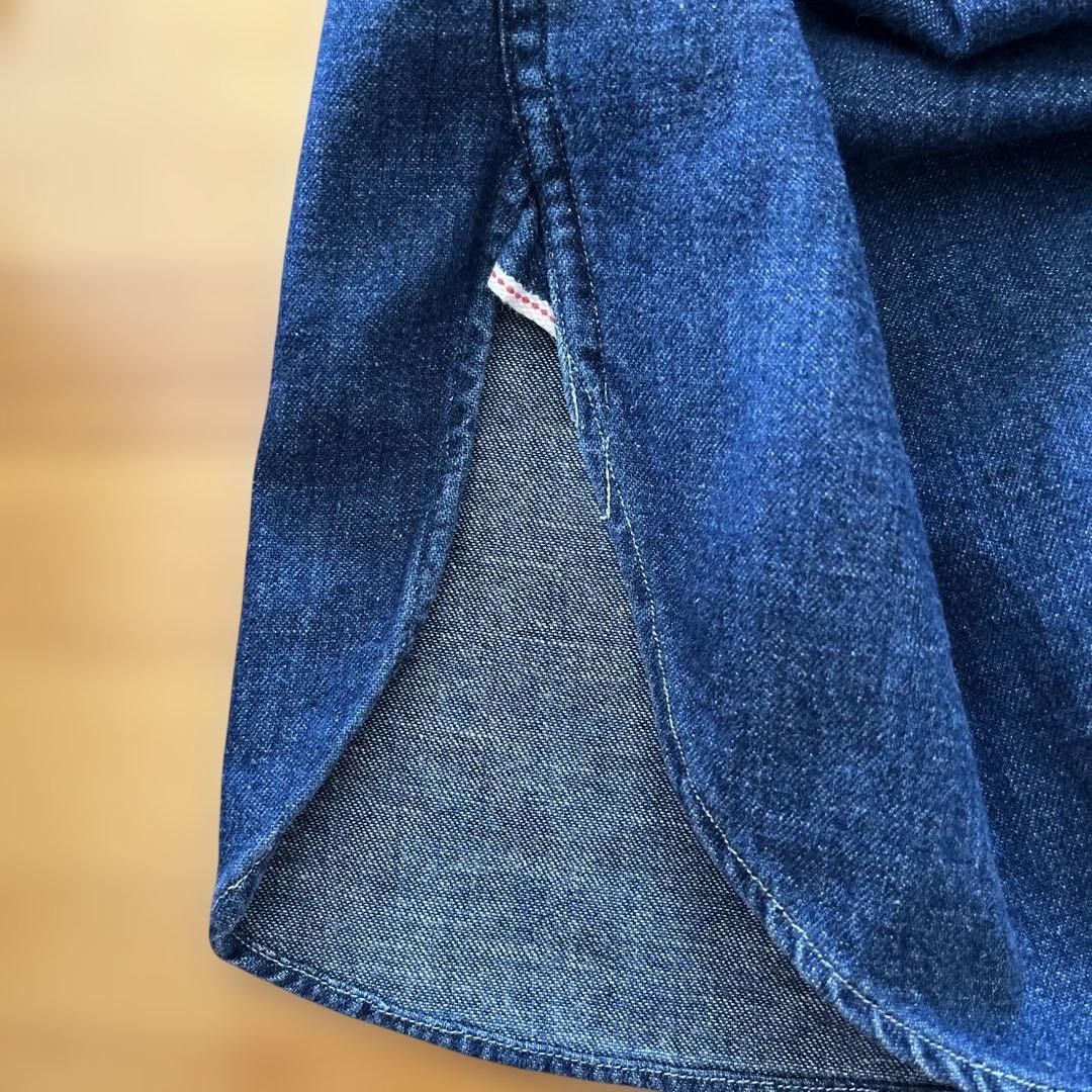【美品】DOUBLE RL デニムシャツ　 インディゴシャツ 三つ星タグ　L