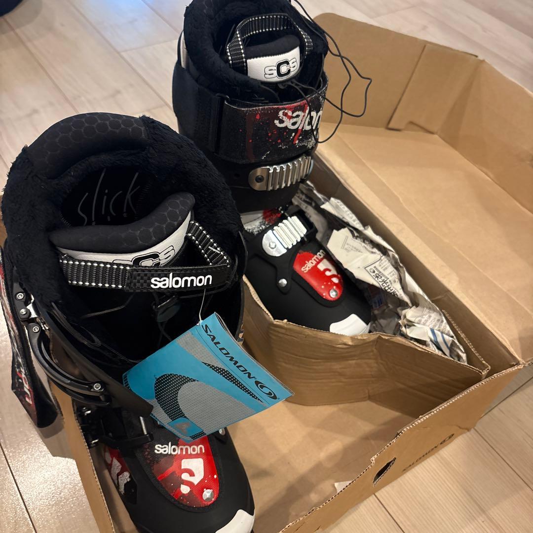 【新品未使用】Salomon SCS スキー ブーツ ブラック/レッド