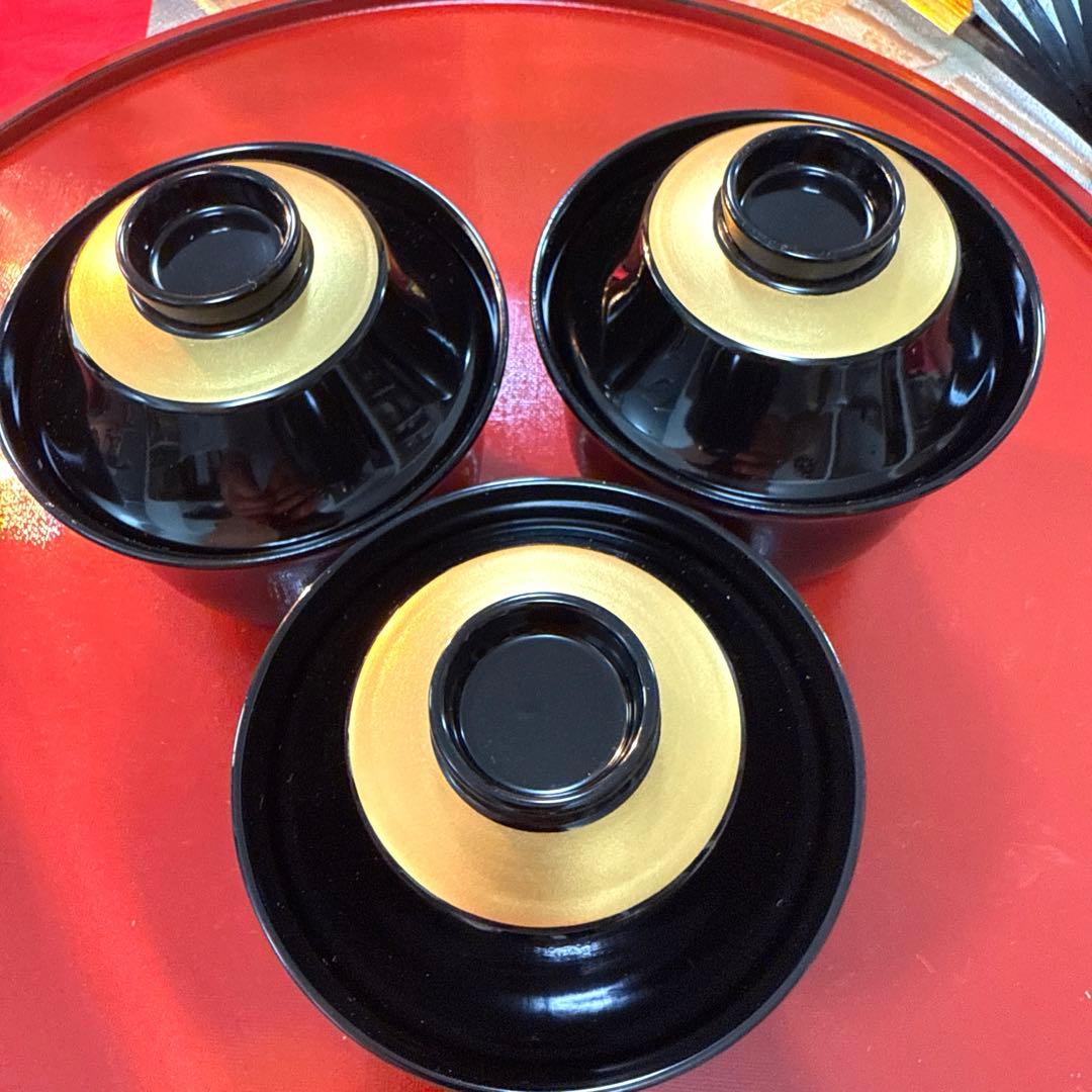 たち吉かぶら辛子角皿　伊万里金彩小丼小鉢　翔山茶碗蒸し　金縁グラスNo.3-48