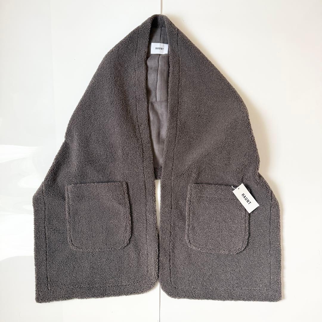 J*O様 美品　HAUNTハウント　ボアストール　コート　チャコール　ロング