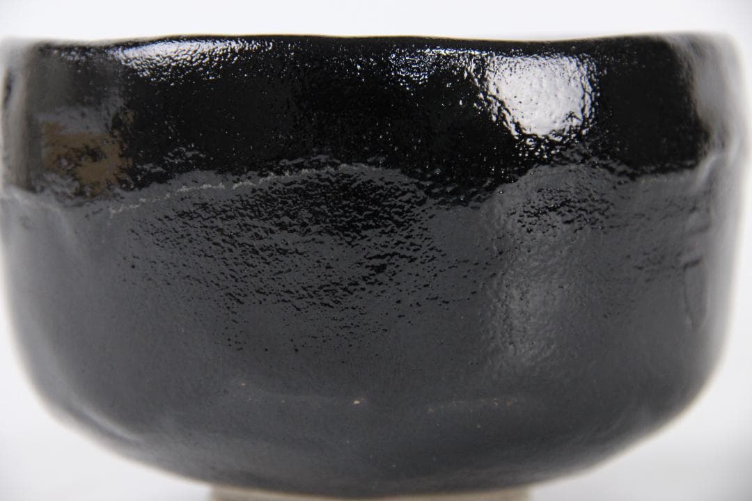 楽焼 服部幸楽 のんこう 千鳥写 黒楽 茶碗 大徳寺 細合喝堂書付　ED11-3