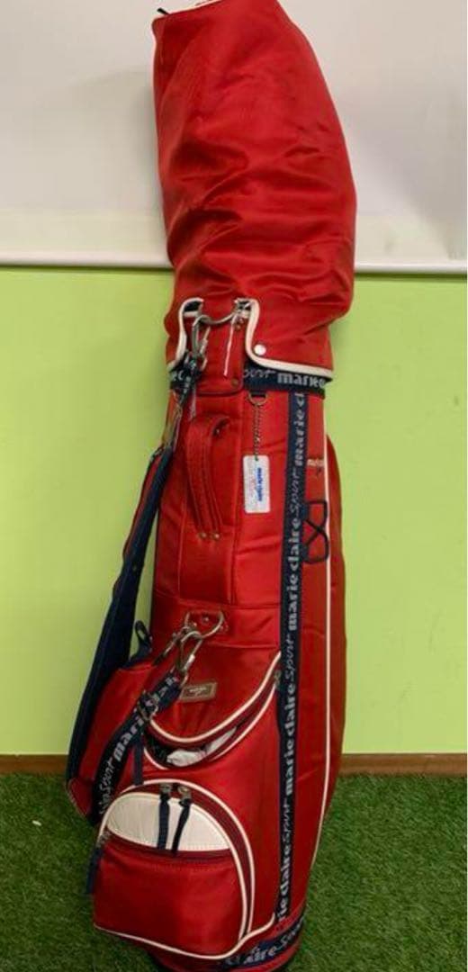 キャディバッグ　赤　レディース