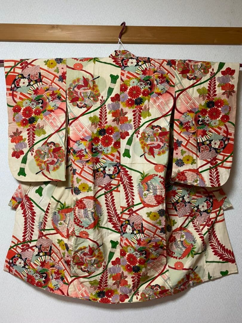 No.74正絹アンティーク子供着物七五三着丈109.5センチ裄丈51センチ