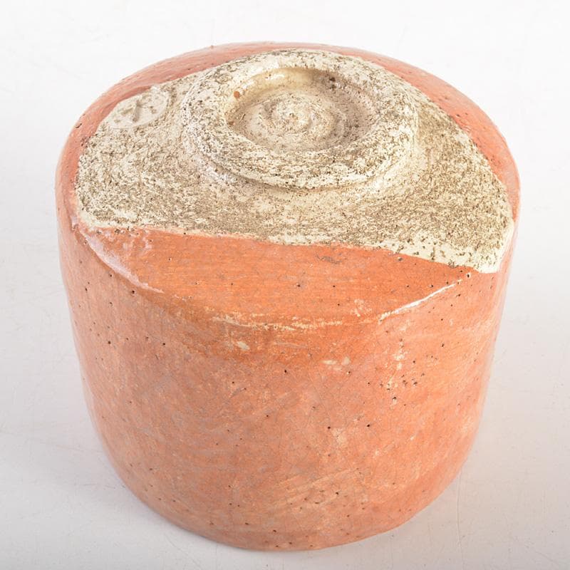 茶道具　九代楽吉左衛門　了入作　赤楽茶碗　共箱　M　R7037