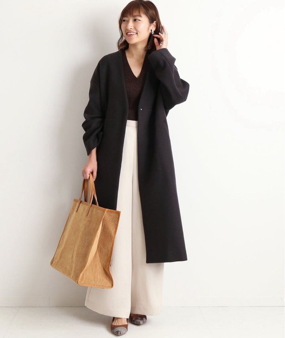 ☆極美品☆ イエナ 定価48,400円 MANTECOノーカラーコート 34