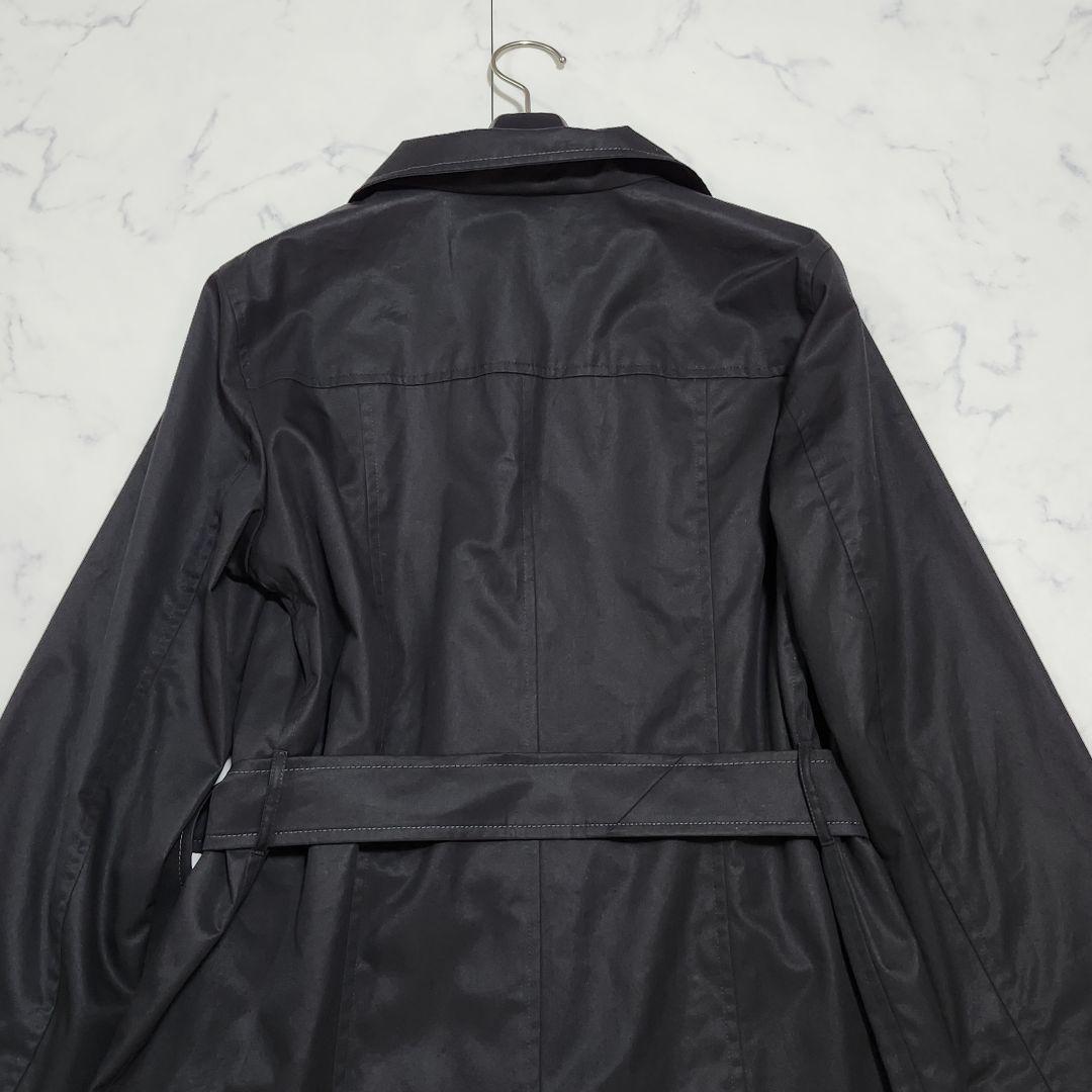 バーバリーロンドン　スプリングコート　ジップアップ　ベルト　Aライン　ブラック