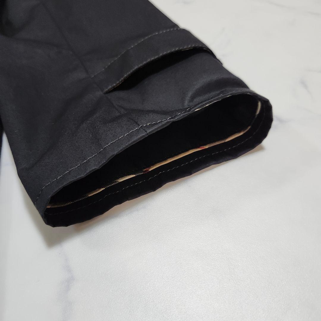 バーバリーロンドン　スプリングコート　ジップアップ　ベルト　Aライン　ブラック