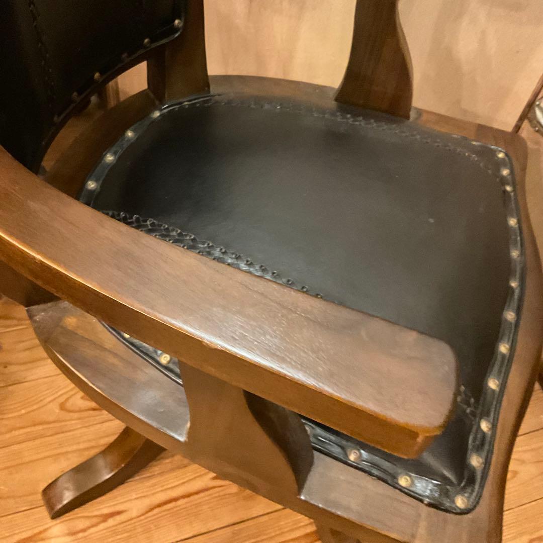 回転チェア ヴィンテージ オフィスチェア 木製 デスクチェア 椅子 レトロl