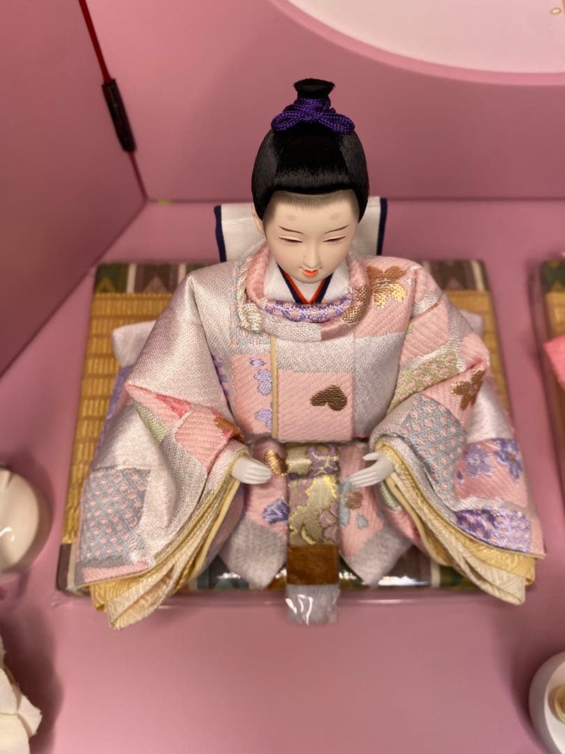 東京久月　雛人形うさぎ付親王飾り収納セット・間口約４５×奥行約２７×高さ約４２㎝