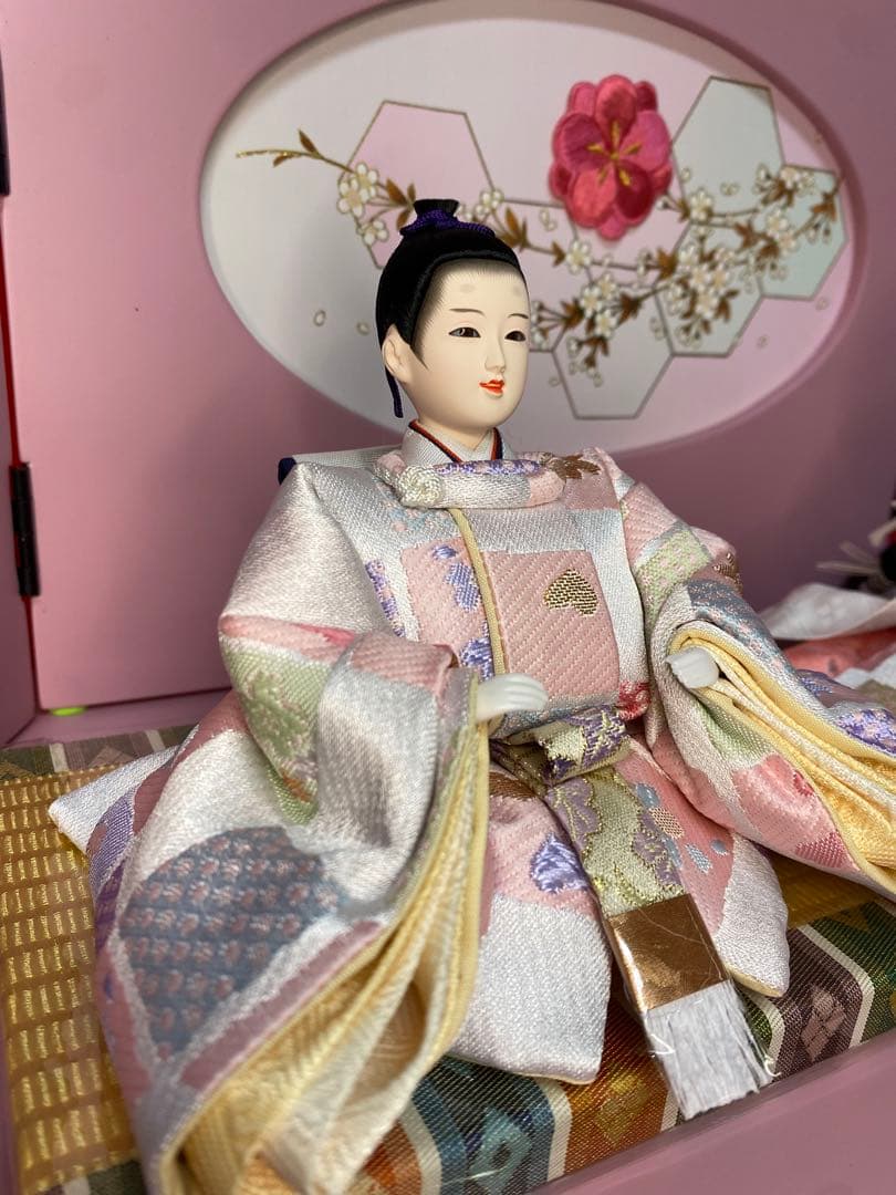 東京久月　雛人形うさぎ付親王飾り収納セット・間口約４５×奥行約２７×高さ約４２㎝