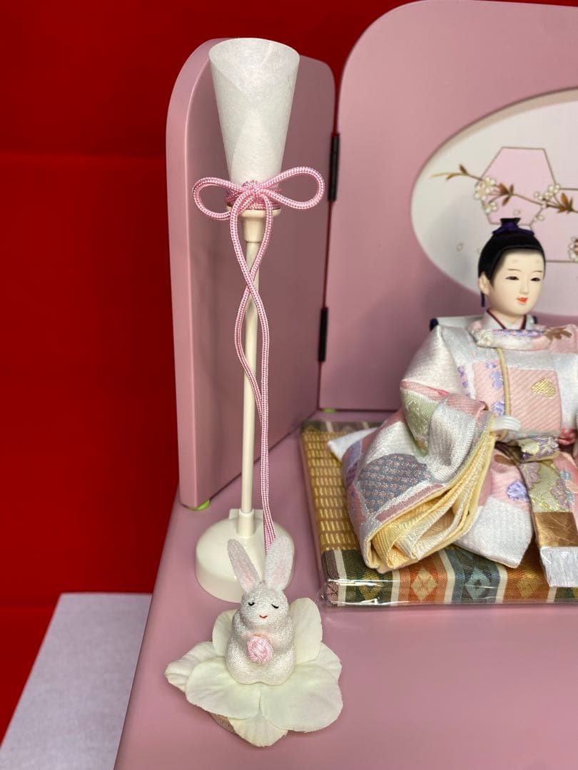 東京久月　雛人形うさぎ付親王飾り収納セット・間口約４５×奥行約２７×高さ約４２㎝