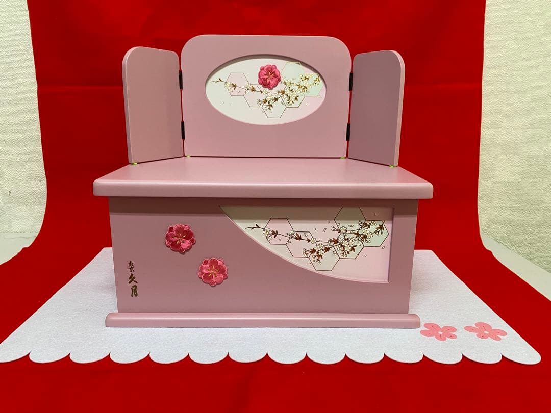 東京久月　雛人形うさぎ付親王飾り収納セット・間口約４５×奥行約２７×高さ約４２㎝