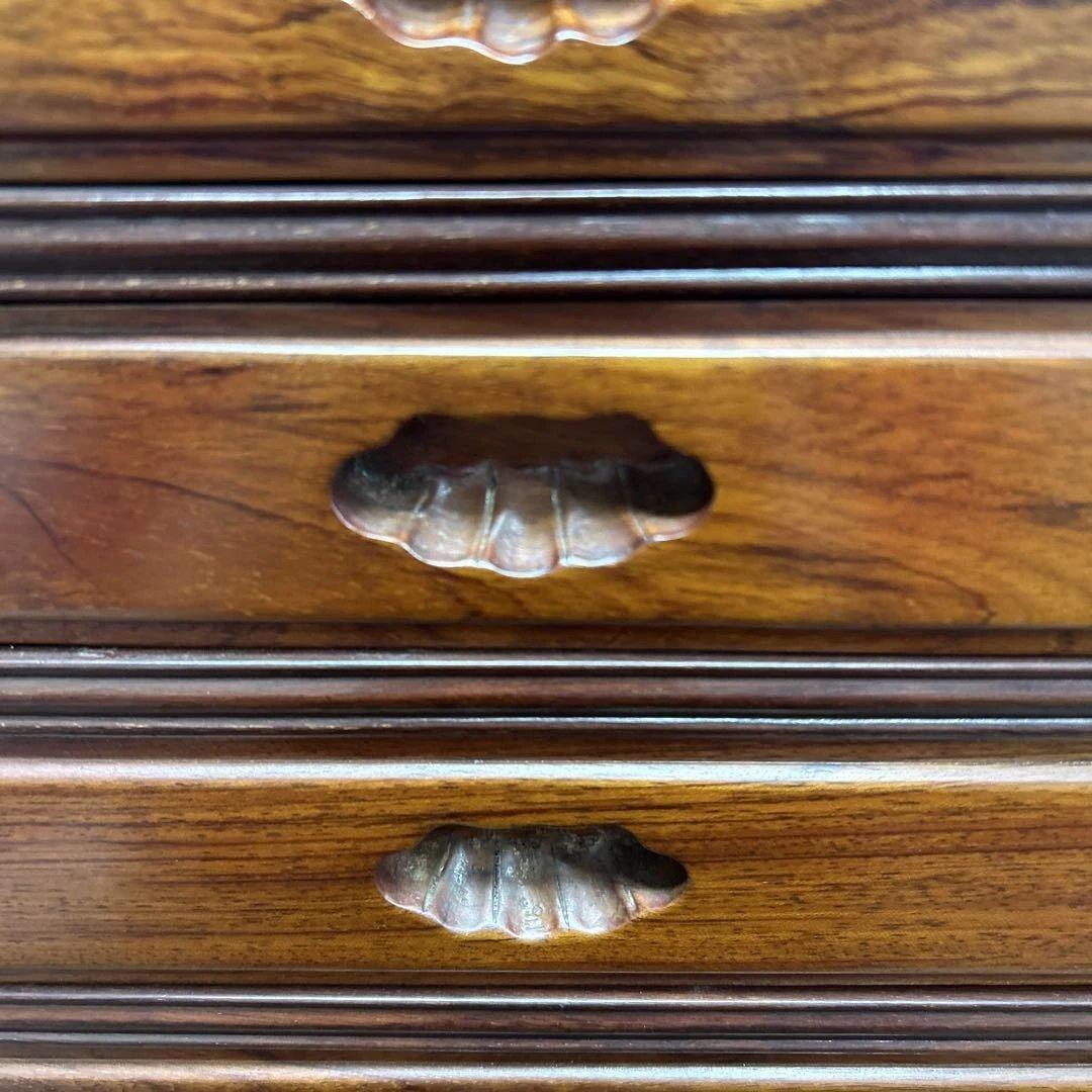 ８段引き出し 木製チェスト　ダークブラウン　棚　高さ61cm