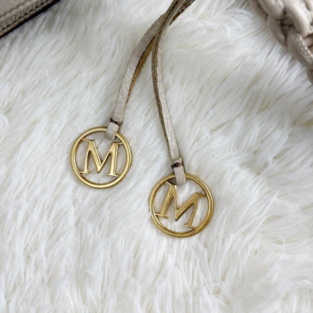 希少♡編み込みハンドル♡A4可♡マックスマーラ Mロゴ レザー トートバッグ