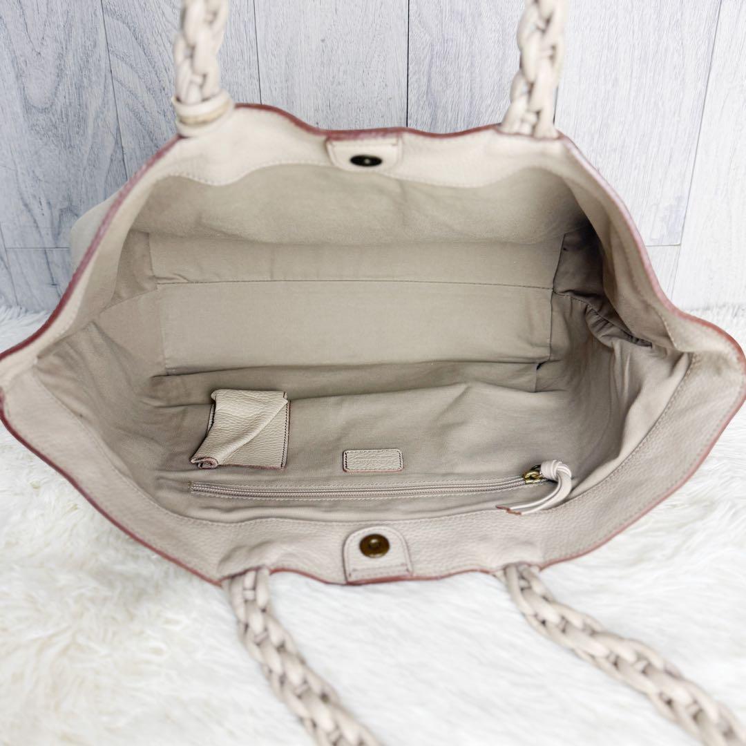 希少♡編み込みハンドル♡A4可♡マックスマーラ Mロゴ レザー トートバッグ