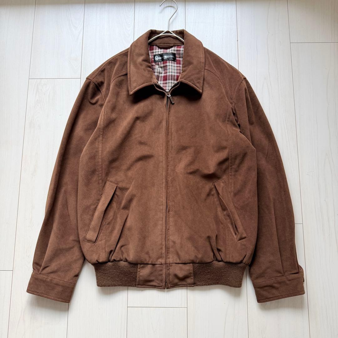 希少✨ ジャンニバレンチノ スエード調 スイングトップ ブルゾン 裏地チェック