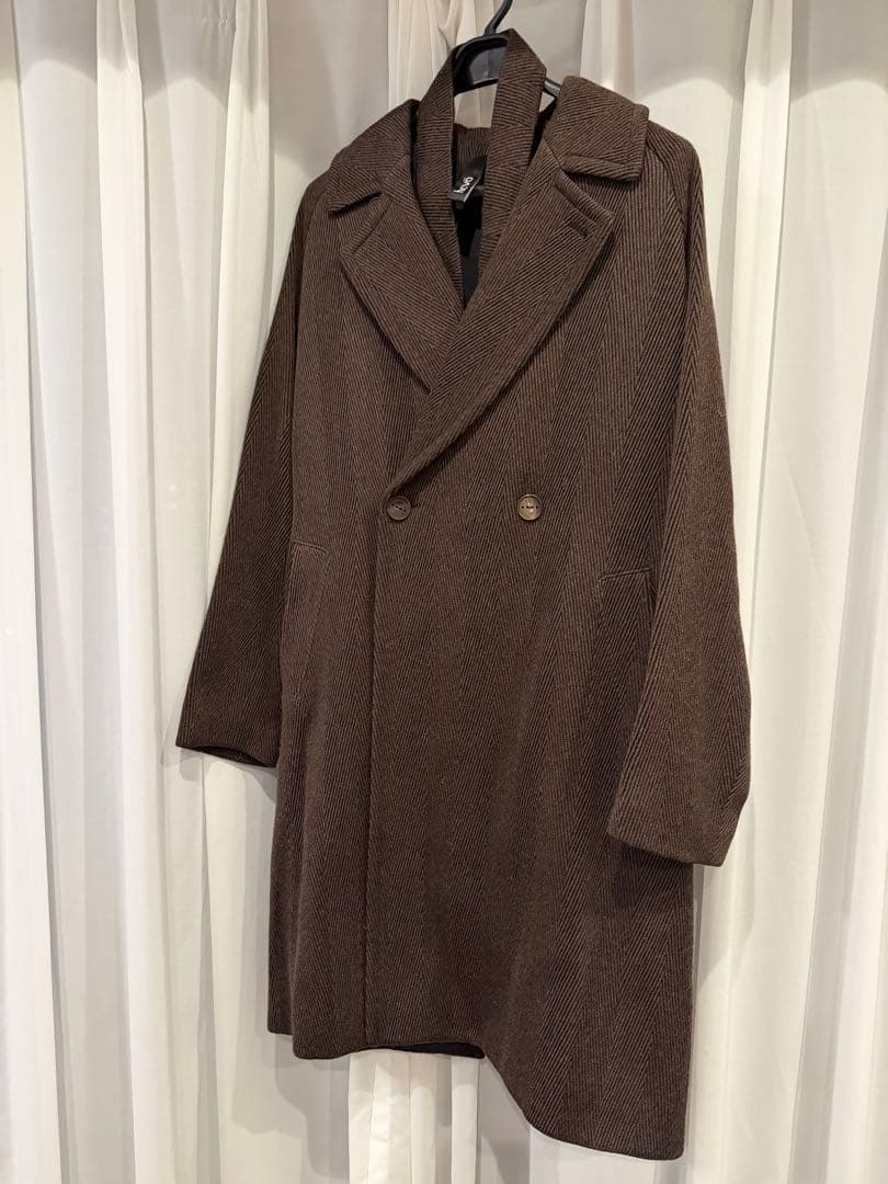 【極美品】hevo ダブルブレストベルテッドコート　sizeL