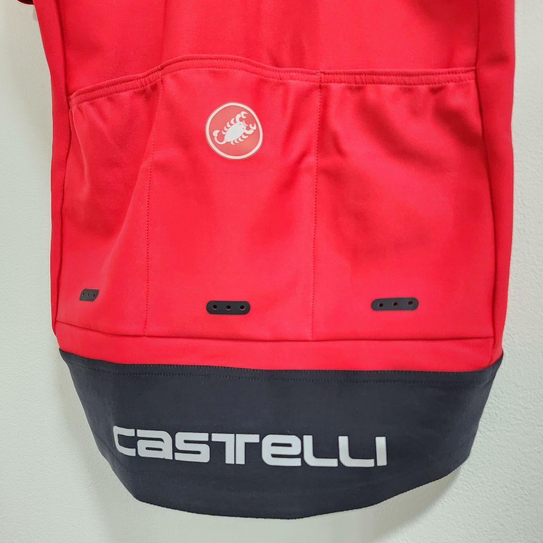 カステリ サイクルジャージ ゴアウインドストッパー ROSSOCORSA レッド