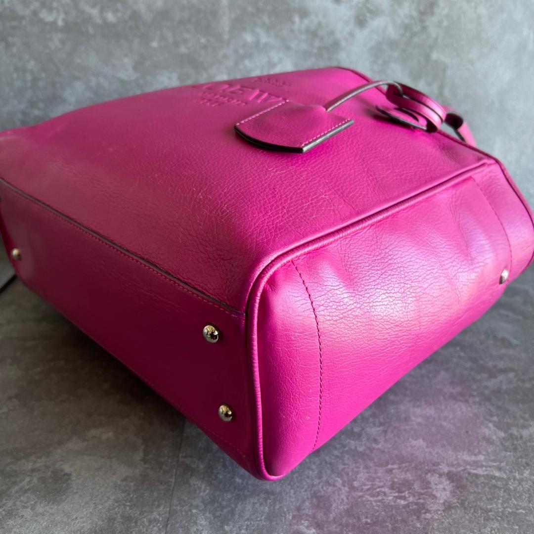 ⭐️LOEWE⭐️ロエベ ヘリテージ トートバッグ ピンク レザー ロゴ型押し