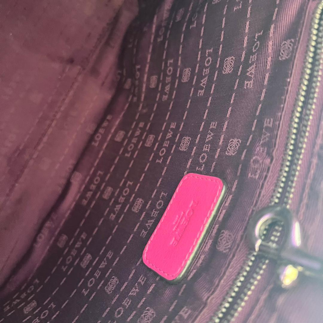 ⭐️LOEWE⭐️ロエベ ヘリテージ トートバッグ ピンク レザー ロゴ型押し