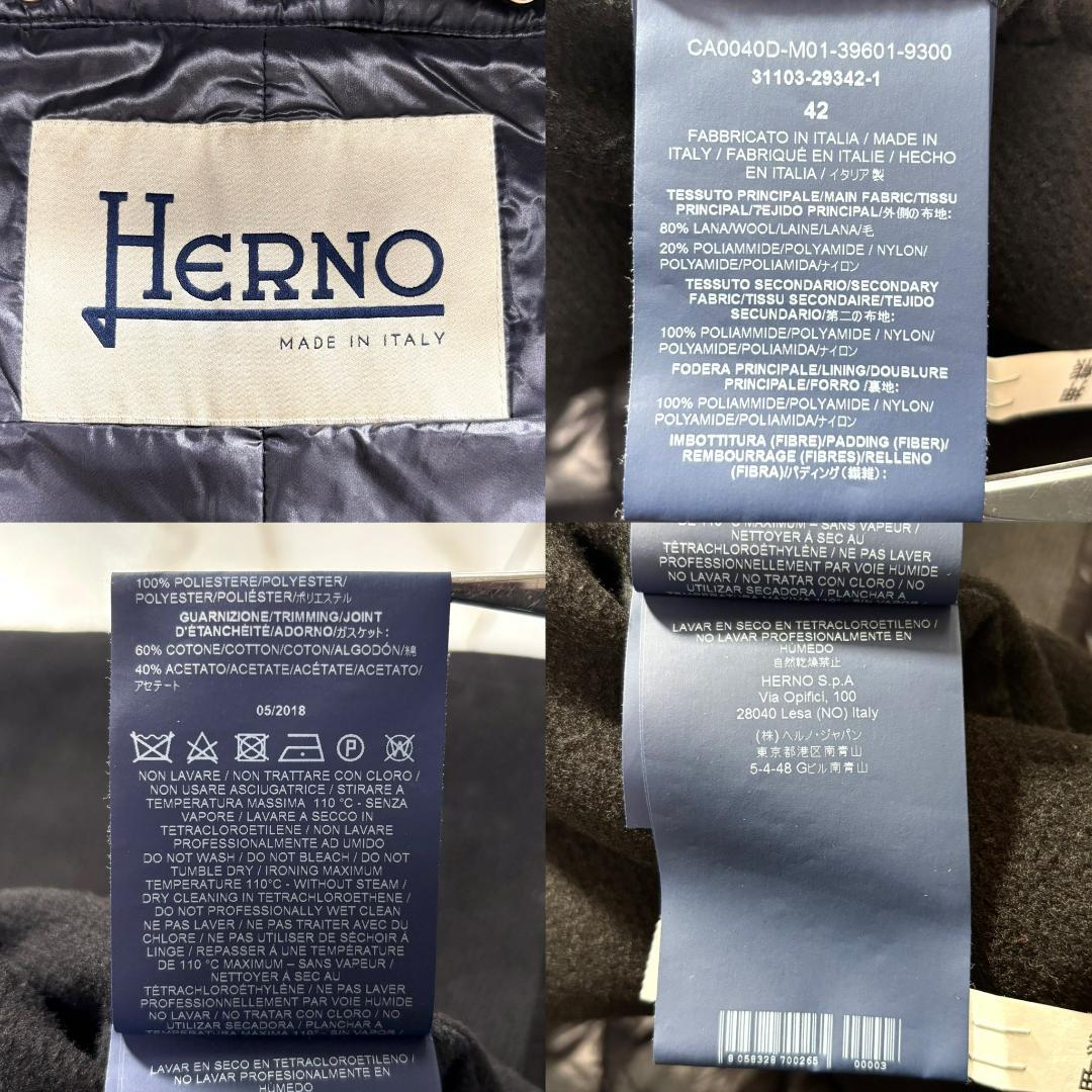ヘルノ人気 2WAY レイヤードダウン コクーン ブラック 42