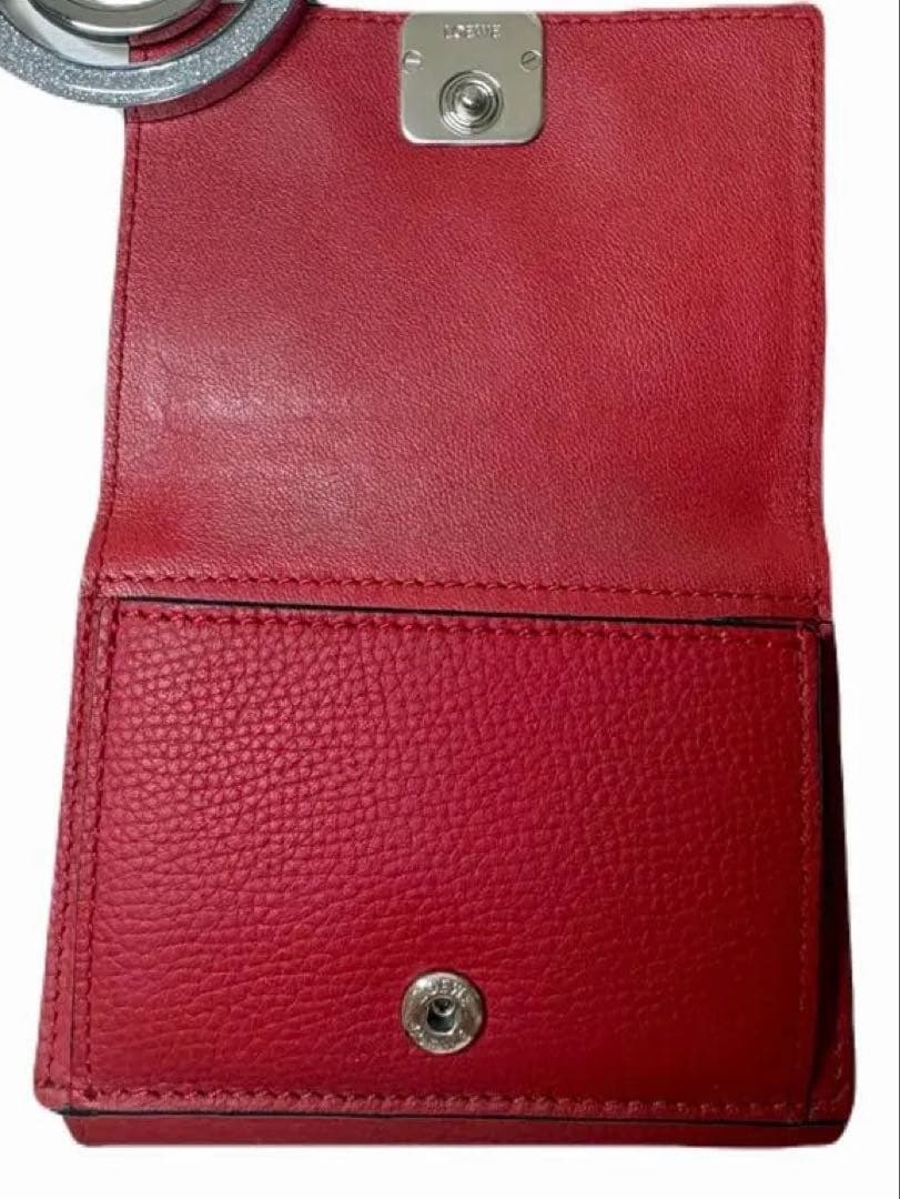 LOEWE トライフォールドウォレット レッド