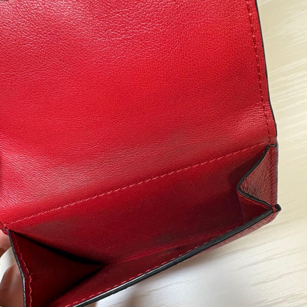 LOEWE トライフォールドウォレット レッド