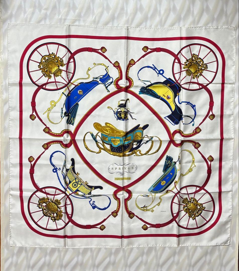 HERMES エルメス カレ90 スプリングス SPRINGS スカーフ タグ有