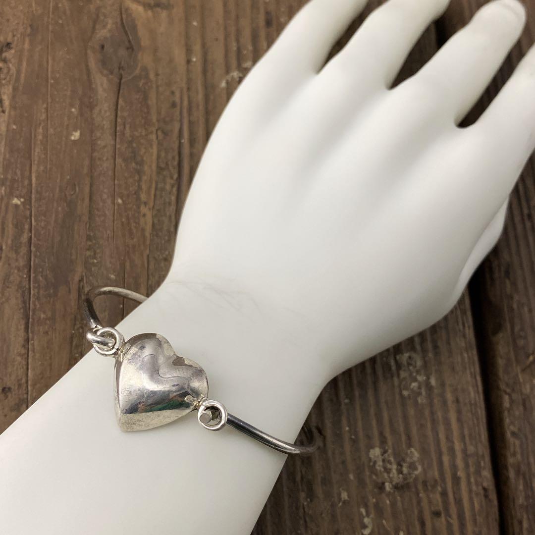 ●メキシコ パフィハート カフバングル ブレスレット シルバー925 TAXCO