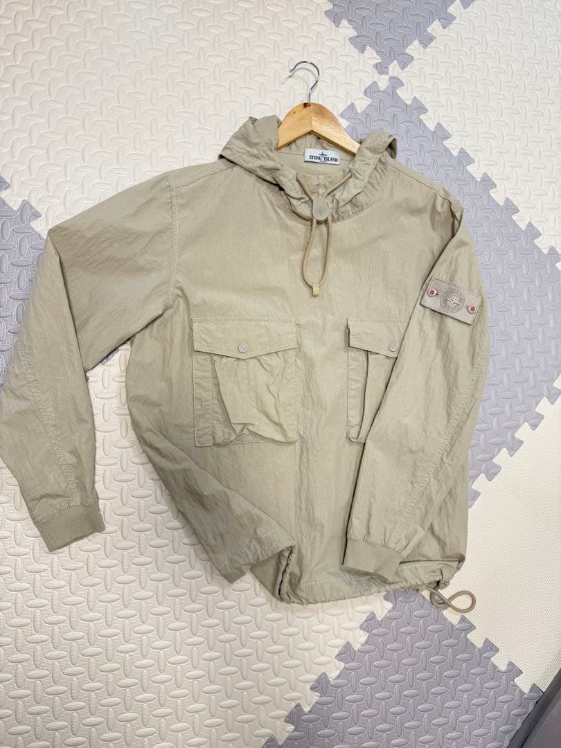 ストーンアイランド　アノラックパーカー　ハーフジップパーカー　ブルゾンベージュL