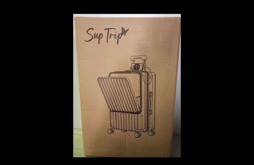 Mサイズ スーツケース グレー　フロントオープン　65cm 多機能