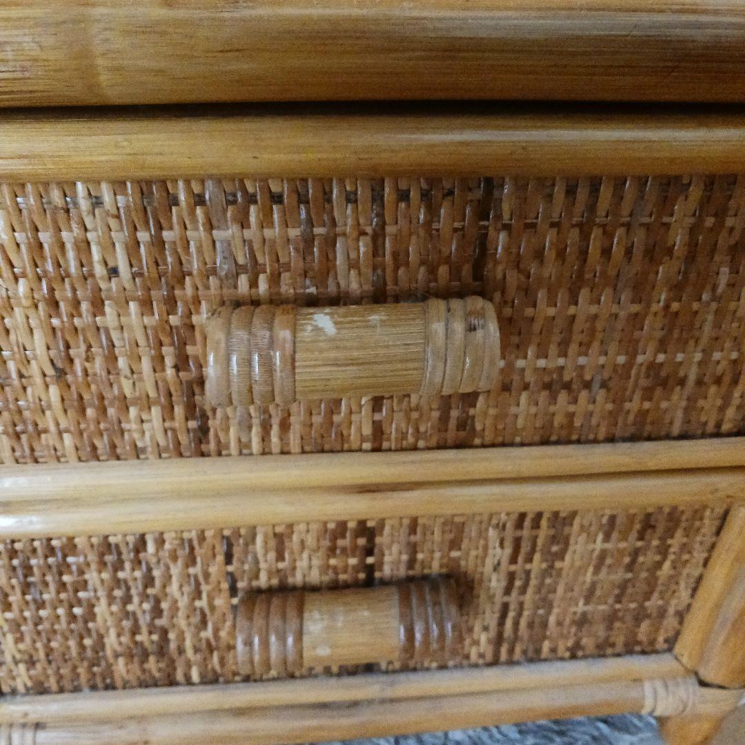 *籐製　飾り棚&引出し2段型