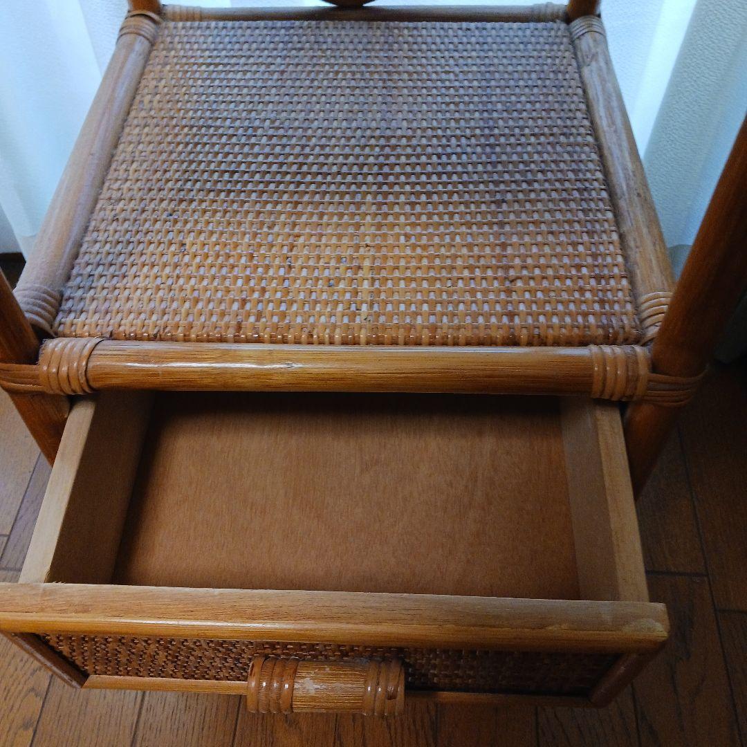 *籐製　飾り棚&引出し2段型