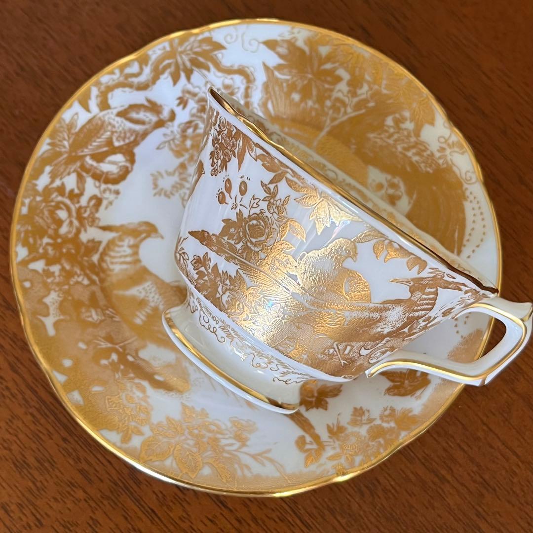 【希少品】ロイヤルクラウンダービー★レッド＆ゴールドエイビス★C/S 2客