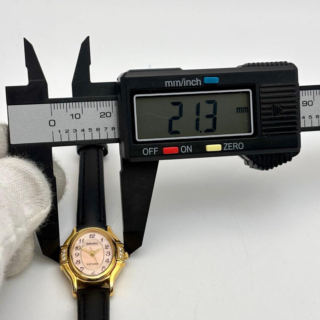 美品✨SEIKO エクセリーヌ　6Pダイヤ　ゴールド　オーバル レディース腕時計