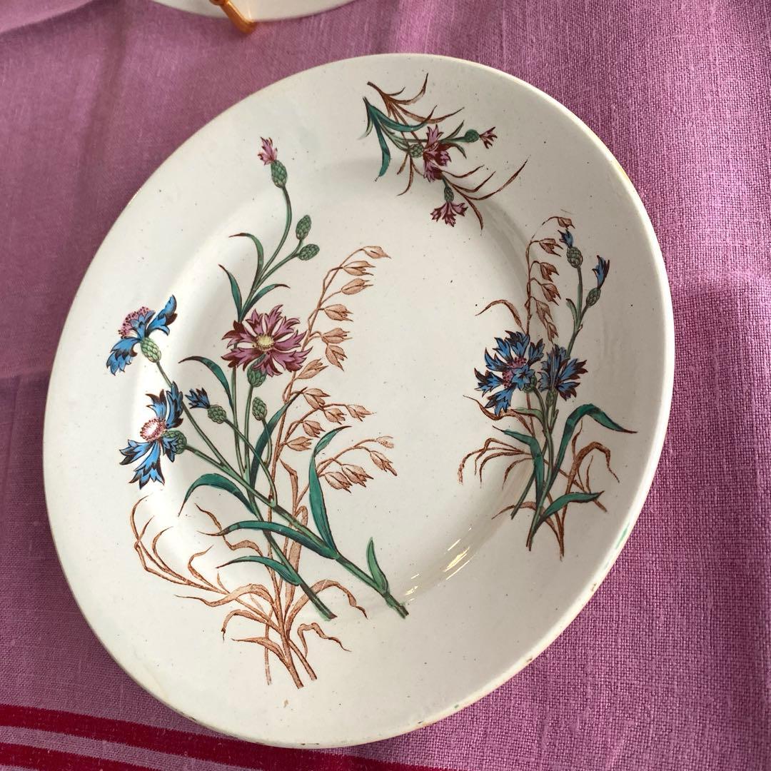 フランスアンティーク　LunevilleリュネヴィルBLEUET　矢車菊プレート