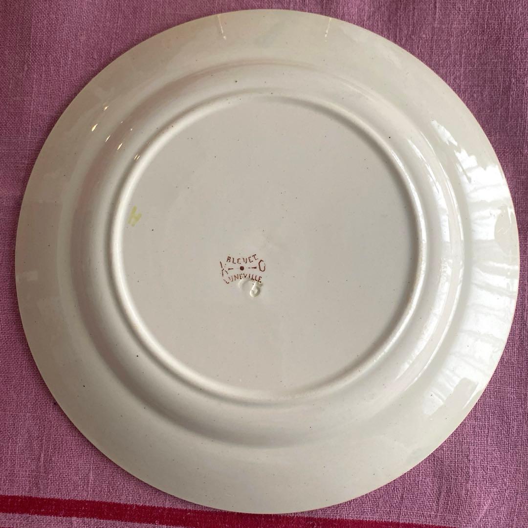 フランスアンティーク　LunevilleリュネヴィルBLEUET　矢車菊プレート