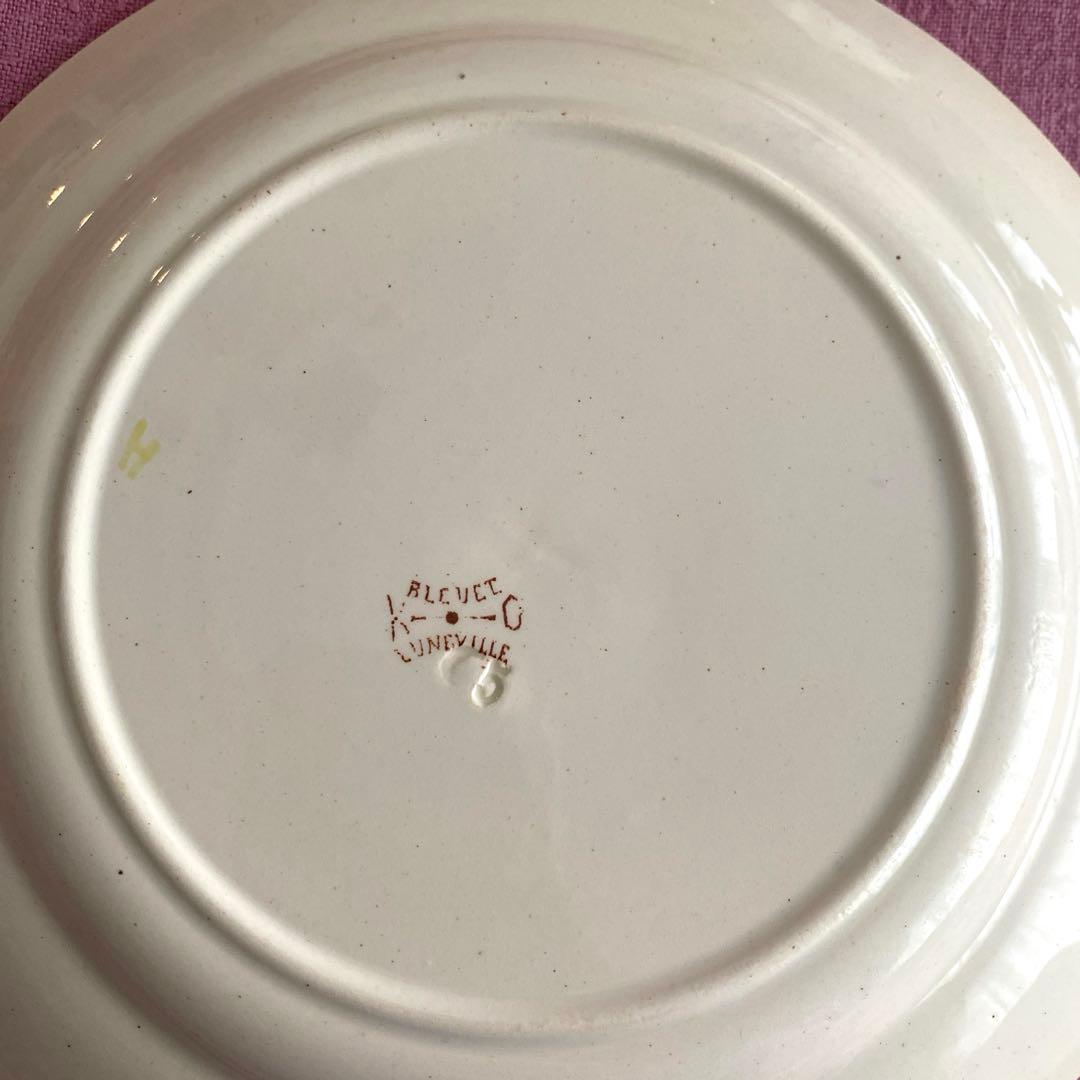 フランスアンティーク　LunevilleリュネヴィルBLEUET　矢車菊プレート