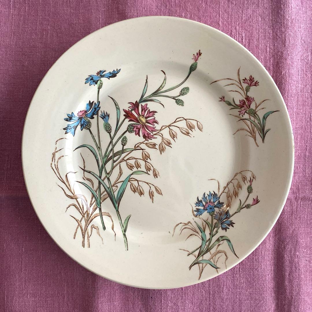 フランスアンティーク　LunevilleリュネヴィルBLEUET　矢車菊プレート